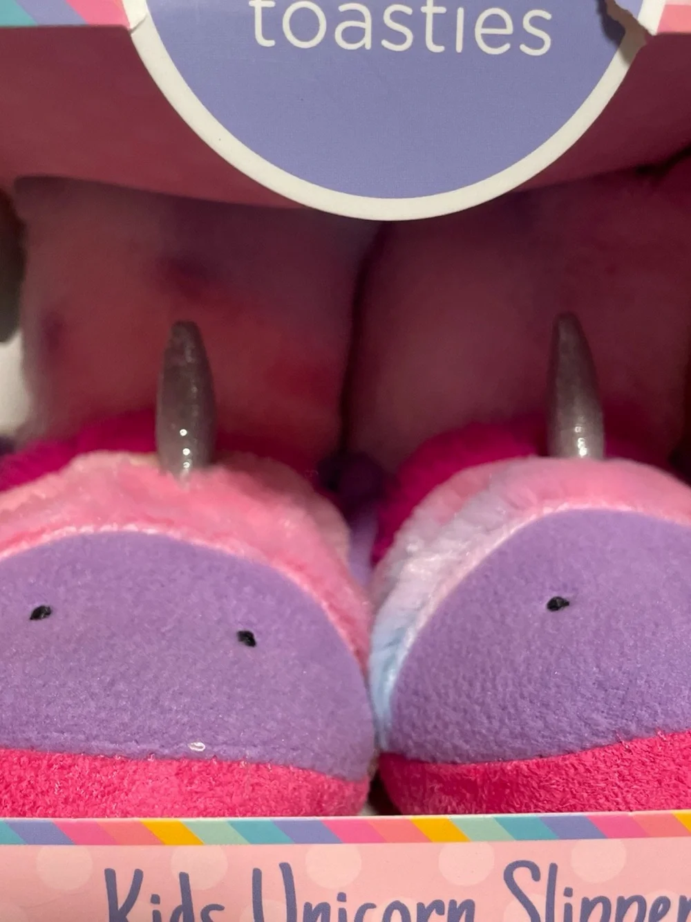 Totes Toasties Kids Unicorn Boot Slippers Medium Size 13-1 New Pink Purple